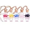 Beautifui Rose Parfymflaska Blomma Form Tomglasbil Eteriska oljor Parfym Pendant Ornament Rose Fragrance Bottles 6Styles