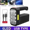 Taşınabilir Güneş Paneli Güç El feneri 6led 8led USB Şarj Eşleştirme Kullanışlı Torçu Dış Meşem Dahili Batarya LED Cob Cob Flashlight Güçlü Arama Lambası