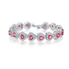 luckyshine christmas day two pieces lot 925 silver plated fashionforward heart red green white topaz crystal bracelet b1058271b
