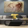 Figure Canvas Art Sketch of A Roaring Lion Handmade Leonardo Da Vinci's Artwork for Classic Home Decor