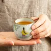Tazza da caffè retrò Ru Kiln Tazza da tè in ceramica Modello di loto Ciotola da tè portatile da viaggio Set da tè fatto a mano Master Cup 90ml