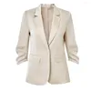 Women's Suits 2023 Summer Air Conditioning Coat Slim Fit OL Style Office Formal Wear Thin And Breathable Blazers Mujer Jacket