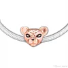 2019 Original 925 Sterling Silver Jewelry Pink glitter Lion princess Charm Beads Fits European Pandora Bracelets Necklace for Wome349g