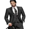 Custom Made Groom Tuxedos Groomsmen Peaked Revers Un Bouton Homme Costume De Mariage Hommes Costumes Marié 3 PiècesVeste Pantalon Vest310a