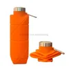 Silikon Colläppbara vattenflaskor 700 ml Utomhus Sportcamping Resedrickkolv med lock Fällbar mjuk plast Drink Bottle Portable Cup Mugs