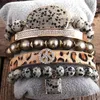 RH Fashion Boho Jewelry Accessory Stone Pärledarmband 5 st stack armband Bangle Set for Peace Bohemian smycken Gift2962