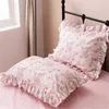 Ensembles de literie pur coton volants Sabanas Hogar ensemble de draps frais Floral Ropa De Cama draps De lit et taies d'oreiller housse de couette