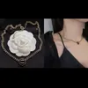 Luxurys modedesigner halsband Pearl Heart Pendant Halsband varumärke Brev tröja halsband kedja för kvinnor bröllopsfest juveler tillbehör 20stil
