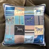 Подушка декоративная подушка шелк для бренда дизайн клетчатая лошадь кошачья диван брось кресло -кресло подушка для подушки дома мода 221202209d