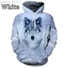 Erkek Hoodies Sweatshirts Fashion Wolf 3D Baskılı Hoodie Yenilik Harajuku Hayvan Sokak Giyim Komik Sweatshirt Unisex Sıradan Kakrak Y2K Giysileri L230721