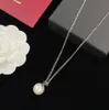 Chic Perle Lettre Pendentif Collier Designer Populaire Bijoux De Mariage 18K Or Argent Plaqué Chaîne Collier pour Femmes