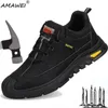 Safety Shoes Amawei Safety Works Изоляция Мужчина против неразрушаемого стального носка.