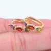 Hoop Earrings Women Gold Color Fashion Multicolor Cubic Zirconia CZ Teardrop Huggie Wedding Gift