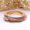 Multicolor Strass Verstelbare Elastische Armband Kleurrijke Crystal Tennis Iced Out Chain Vrouwen Pulseira Feminia Sieraden Link 224p