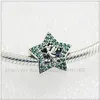 Nouveau 925 Sterling Silver Tinker Bell Star Charm Perle avec Teal Cz Convient Style Européen Bijoux Bracelets Collier Pendentifs338G