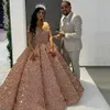 2022 Sparkly Rose Pink Quinceanera Jurken Off Shoulder Baljurk Puffy Rok Pailletten Vestido 15 anos curto353H