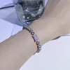 Bangle Wong Rain 100 925 Sterling Silver Crushed Ice Cut Lab Sapphire Citrine High Carbon Diamonds Chain Bracelet Fine Jewelry 230721