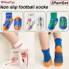 Kids Socks 3Pairs Kids Anti-Slip Soccer GripSocks Anti Non Skid Football Basketball Running Sport Socks for Children Youth Baby Boys Girls 230721