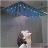 Banyo Duş Başlıkları Pil gerek yok 24x31 inç Colorf LED Head Sprinkler Sıcaklık Kontrolü 3 Renk Değiştirme Batteroom Aydınlatma DHG7Q