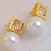 Pearl Pendant Earrings Designer Women Diamante Earrings Chic Charm Stud 18k Gold Plated Luxury Jewerl 925 Silver Headdress