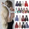 Fashion Summer Ponytail Swined Elastic Hair Corde pour femmes Coiffes Bow Ties Scrunchies Hair Bands Flower Print Ribbon Brounds241b