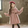 Coat Girls' Winter Wool Warm Coat Fashion Girls' Clothing Children's Coat Autumn Girls' Coat 4 6 8 10 13 years Z230721