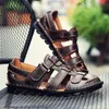 Hög Cowhide Summer Quality Outdoor Classic Handgjorda sandaler Fashion och bekväma herrstrandskor Storlek 48 2 38