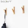 Hooks Rails 1pc Handcraft Natural Wood Tree Branch Wall Hook Dekorativ trärock monterad Självhäftande klistermärke Hooks1311a