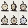 Bordklockor American Vintage Metal Desk Clock Nordic Modern Bird Decorative For Office Desktop Electronic Bell Home Accessories