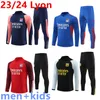 23 24 Lyon Twoalsuit Futbol Set Suretlement 2023 2024 Lyonnais L.Paqueta ol aouar futbol eğitim takım elbise jogging setleri