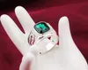 Обручальные кольца S925Silver Men Sring Vintage Китайский дракон Dragon Ruby 230721