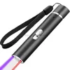 High Powerful red Laser flashlights 3 in 1 purple lights UV Flashlight multifunction USB Rechargeable battery torches portable outdoor lamp pen lights