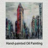 Magnifique toile murale Manhattan – Flatiron Building paysage abstrait moderne œuvre d'art faite à la main pour mur de bureau