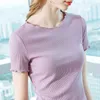 Frauen T-Shirts Modal Kurzarm T-shirt Frauen 2023 Sommer Stil Holz Ohr Baumwolle Western Taille Top