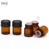 1 ml 2 ml 3 ml 5 ml Amber Mini Glass Bottle Essential Oil Droper Display Inal Liten Serum Parfym Brown Exempel Container 2000pcs/Lot Free Kihe