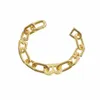 Pulseras de cadena cubana gruesa de oro de 18 quilates, dijes de corazón, joyería de mujer inoxidable, Pulsera282B