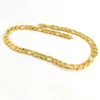 Stämplad 24 K Solid Yellow Gold Figaro Chain Link Halsband 12mm Mens RealCarat Gold Filled Birthday Christmas Gift244Z