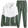 Men's Tracksuits 2023 STITSSUT SET 2 من قطعتين ملابس غير رسمية للملابس الرياضية PACHWORK بدلة التعرق بالتعرق بدلة بالإضافة إلى الحجم 4XL 5XL 6XL