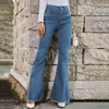 Jeans da donna Denim da donna 2023 Pantaloni larghi elasticizzati a vita alta strappati Pantaloni da donna eleganti sexy a gamba larga Pantalon