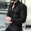Chemises décontractées pour hommes Mode Hommes Imprimé Baroque Casual Loose Slim Fit Button Up Party T-shirt à manches longues Robe classique T-shirt Tops L230721