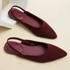 Geklede Schoenen 2022 Ademend Geweven Stof Sandalen Vrouw Slingback Achterband Schoenen Dames Bordeaux Flats Slippers 3D Stretch Polyester Loafer L230721