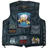 Gilet da uomo 2023 Moda Ricamo Moto Gilet in pelle Sheepski Giacca senza maniche Club Equitazione MotoBiker Punk Veste per uomo