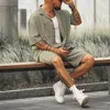 Män s hoodies tröjor Mens set 2023 Spring and Summer Sports Suit Casual Short Shorts Tvådelat slitage Ropa Para Hombre 230721