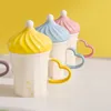 Muggar 1st Creative Icecream-ceramic mugg med lock och sked porslin kaffekopp keramik eftermiddag te dricksvatten koppar