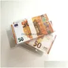 Outros suprimentos para festas festivas Pacote com 5 notas de dinheiro falso 5 10 20 50 100 200 Dólar americano Euros Libra Realista Toy Bar Adereços Moeda M Dhldi