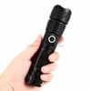 مصباح يدوي من ألومنيوم مقاوم للماء USB شحن XHP50 Zoom 5 Torch Torch P50 2500 Lumen High Power LED مع بطارية 18650 للتخييم المشي لمسافات طويلة