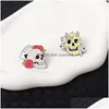 Pins Brooches Flower Skeleton Enamel Pins Skl Badges Punk Plant Lapel Clothes Gothic Women Men Kids Jewelry Gift Custom Wholesale D Dh0Mh