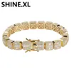 10 MM Iced Out Tennis Bracelet Plein Zircone Or Argent Plted Hommes Hiphop Bijoux 1 Rangée Cubique De Luxe Hommes Bracelets328B