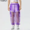 Mężczyzn Pants 2023 Masowe Mężczyźni MESH TRANSPLATY JOGGERS SEKSYJNE ELASTYCZNE TALIZACJE DROUSERY LUSKIE KIECZYTY STREETWARE PANTALON S 5XL INTERUN 230721