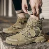 Sapatos de Segurança Moda Botas Táticas Militares Masculinas Botas do Exército Homens com Zíper Lateral Antiderrapante Botas Militares para Exterior Sapatos de Segurança 230720